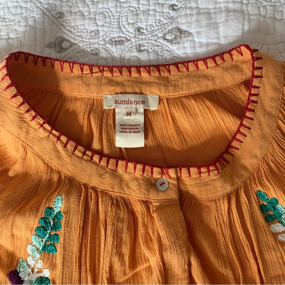 Sundance Floral Embroidered Boho Blouse size M - Picture 8 of 16